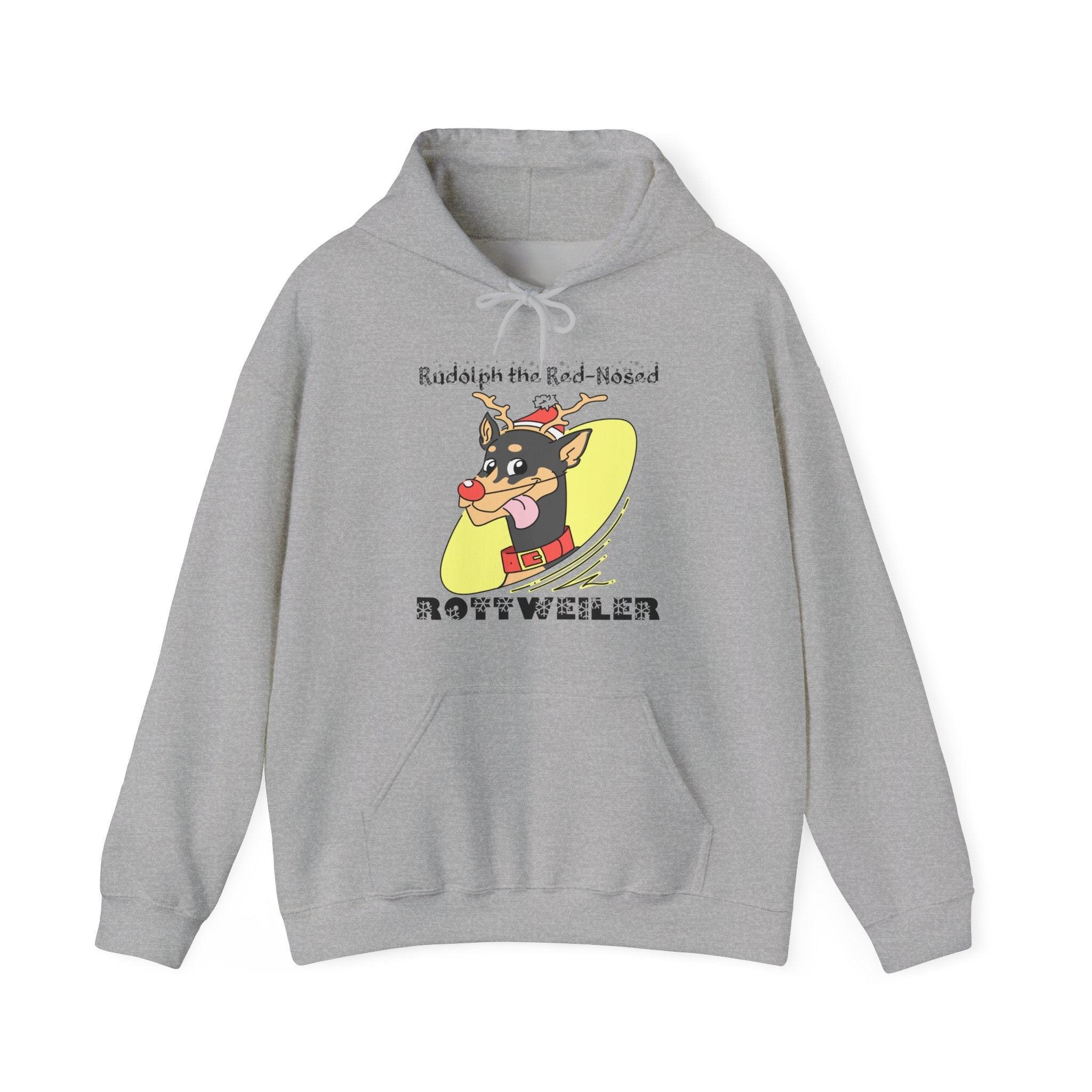 Rudolph The Red-Nosed Rottweiler - Hoodie - Witty Twisters Fashions