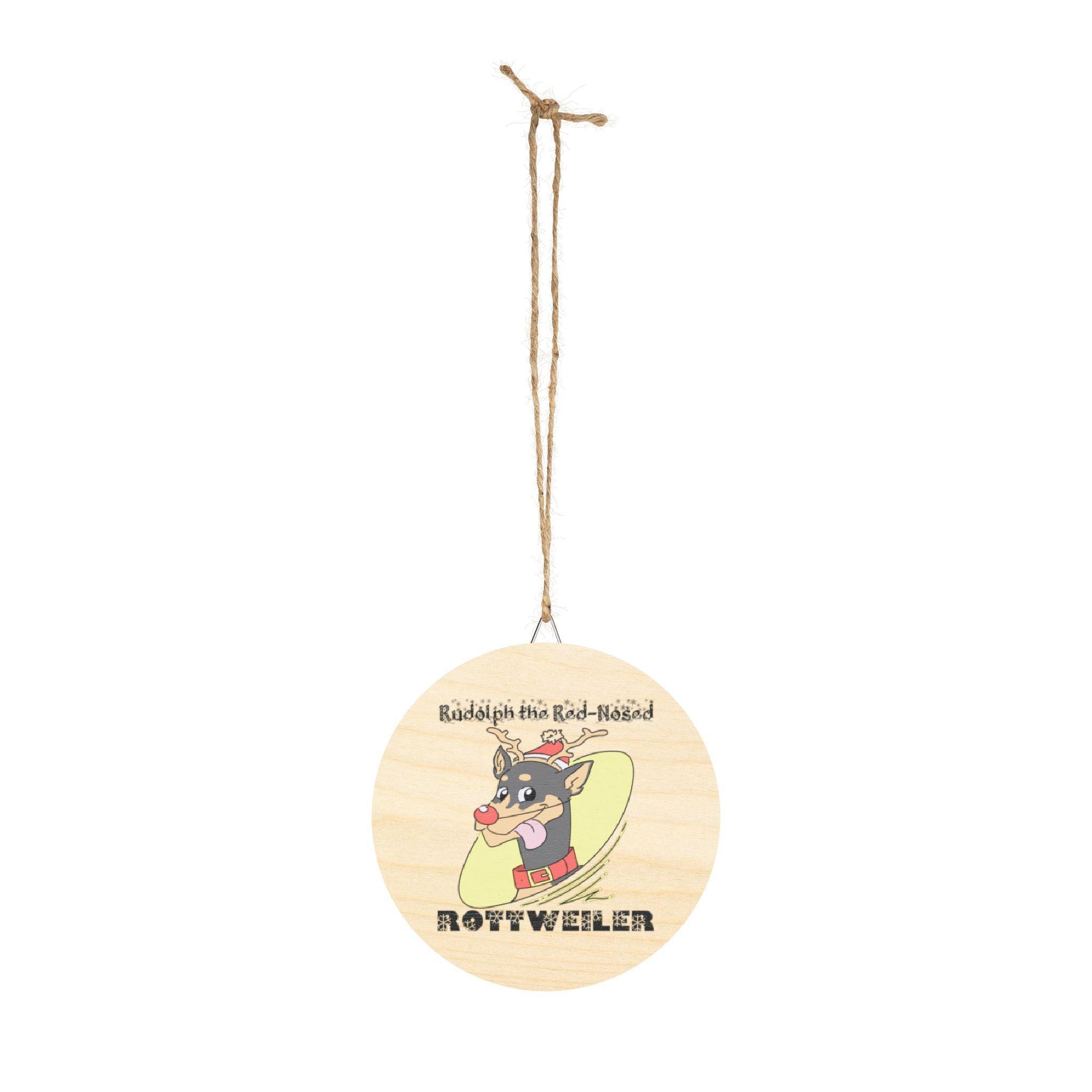 Rudolph The Red-Nosed Rottweiler - Wood Sign - Witty Twisters Fashions