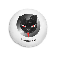 Krampus Cat - Tufted Floor Pillow, Round - Witty Twisters Fashions