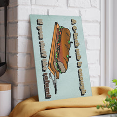 A 6-inch sub is enough if you stuff the salami - Glass Cutting Board - Witty Twisters Fashions