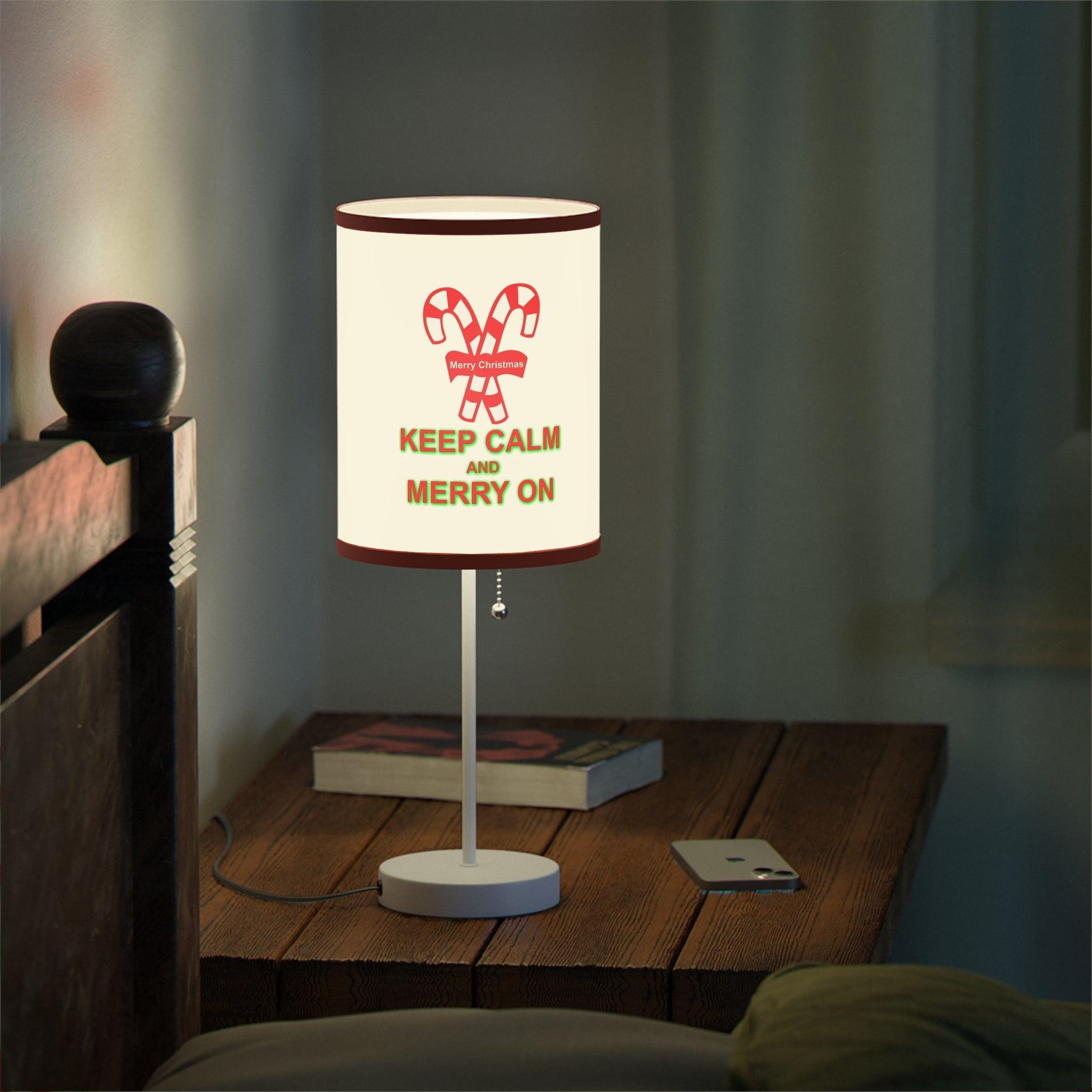 Keep Calm and Merry On - Lamp on a Stand - Witty Twisters Fashions