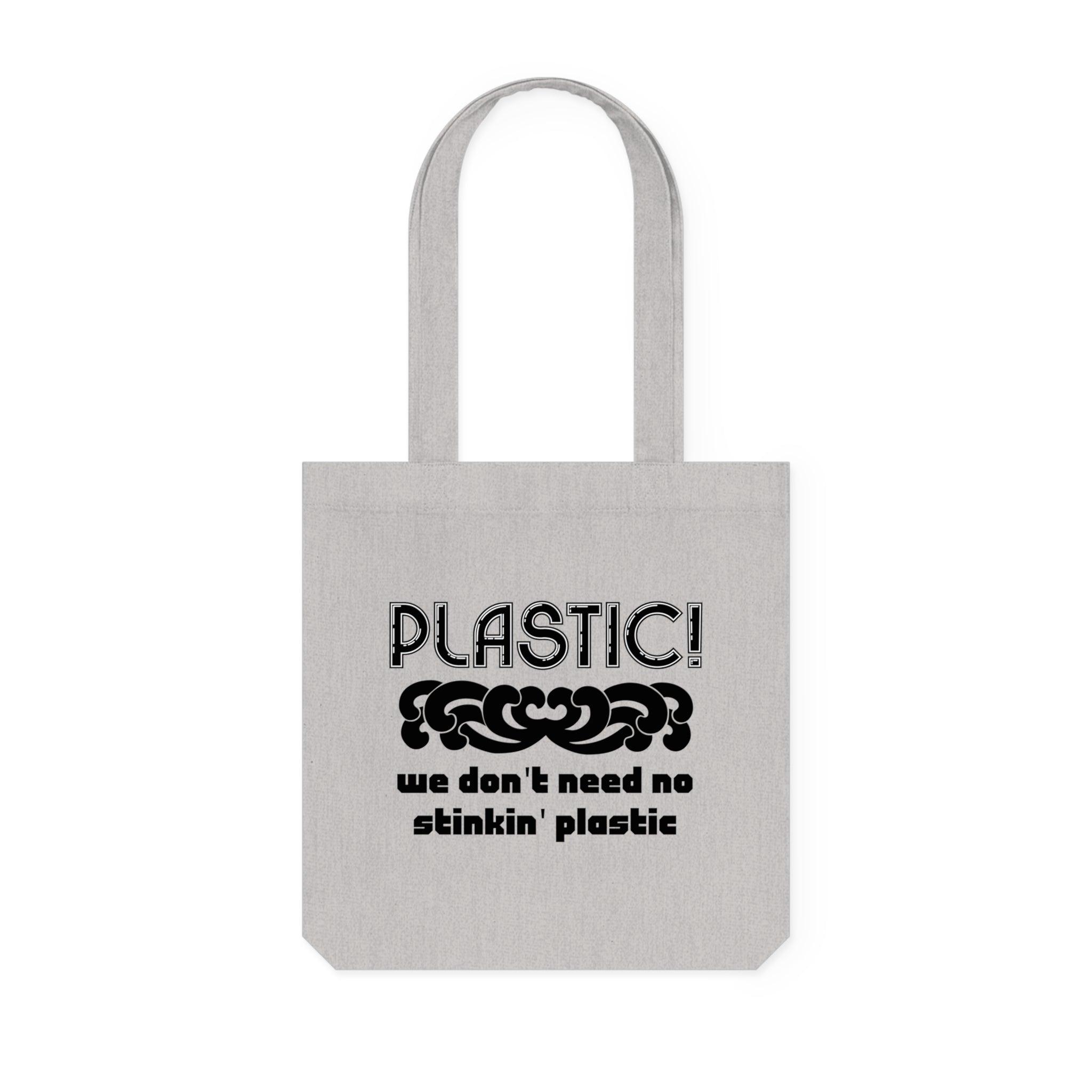 Plastic! We don't need no stinkin' plastic - Woven Tote Bag - Witty Twisters Fashions