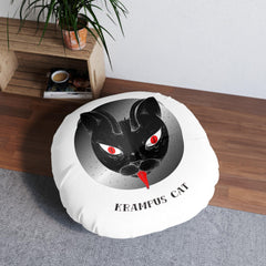 Krampus Cat - Tufted Floor Pillow, Round - Witty Twisters Fashions