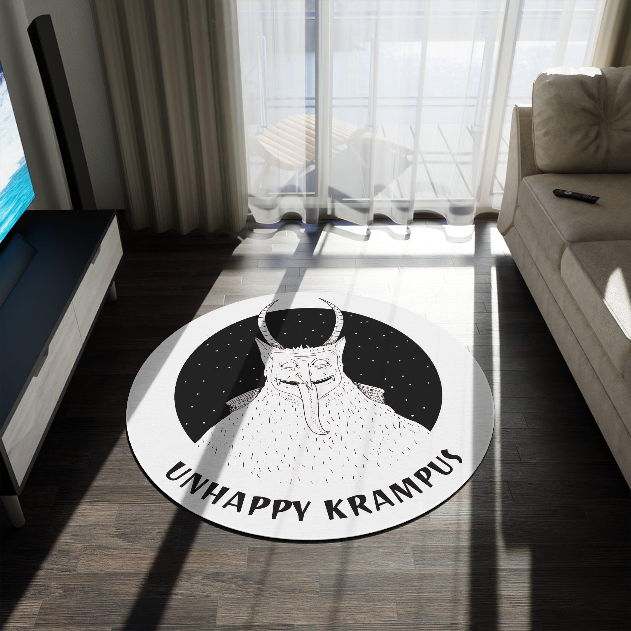 Unhappy Krampus - Round Rug - Witty Twisters Fashions