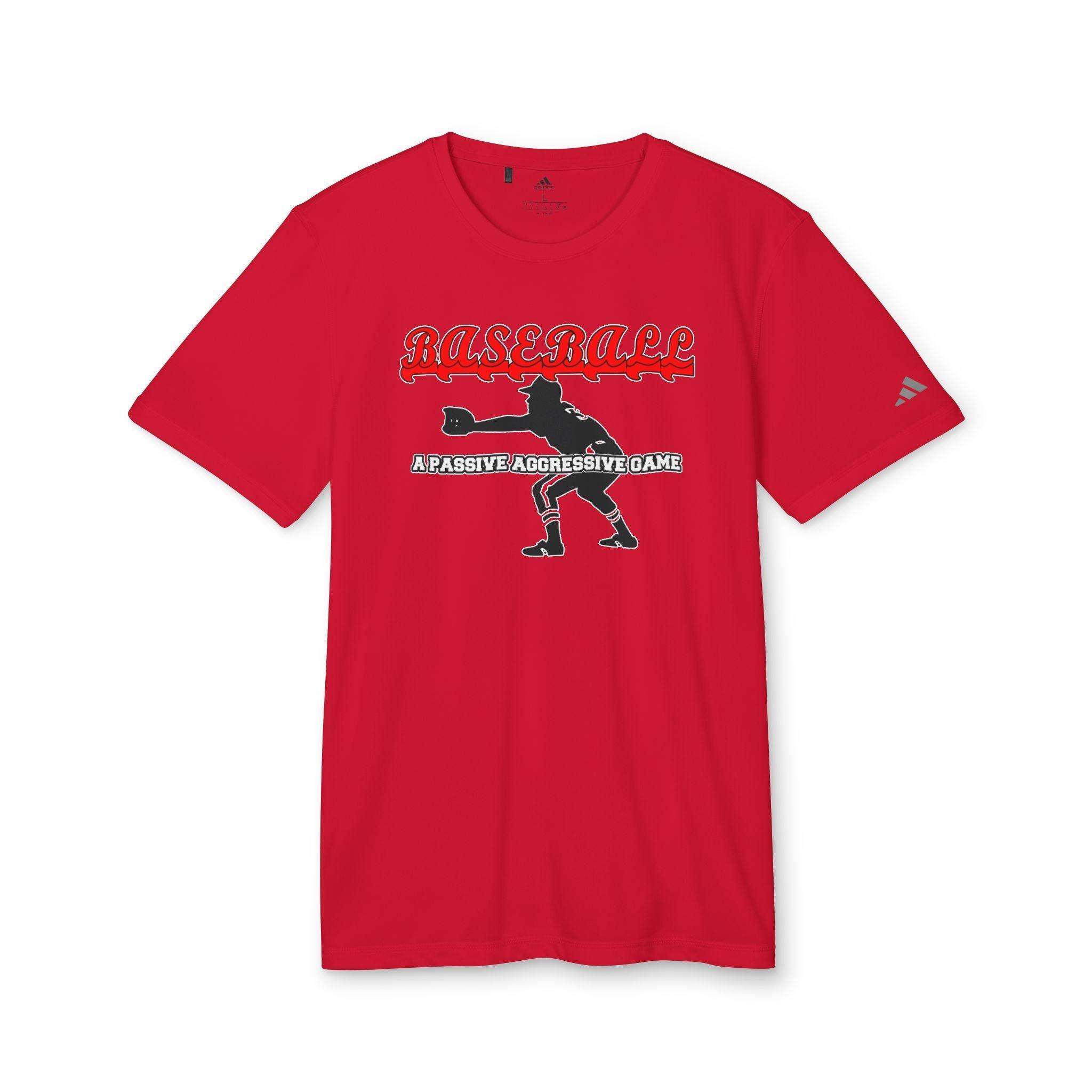 Baseball A passive aggressive game - adidas® Unisex Sport T-shirt - Witty Twisters Fashions