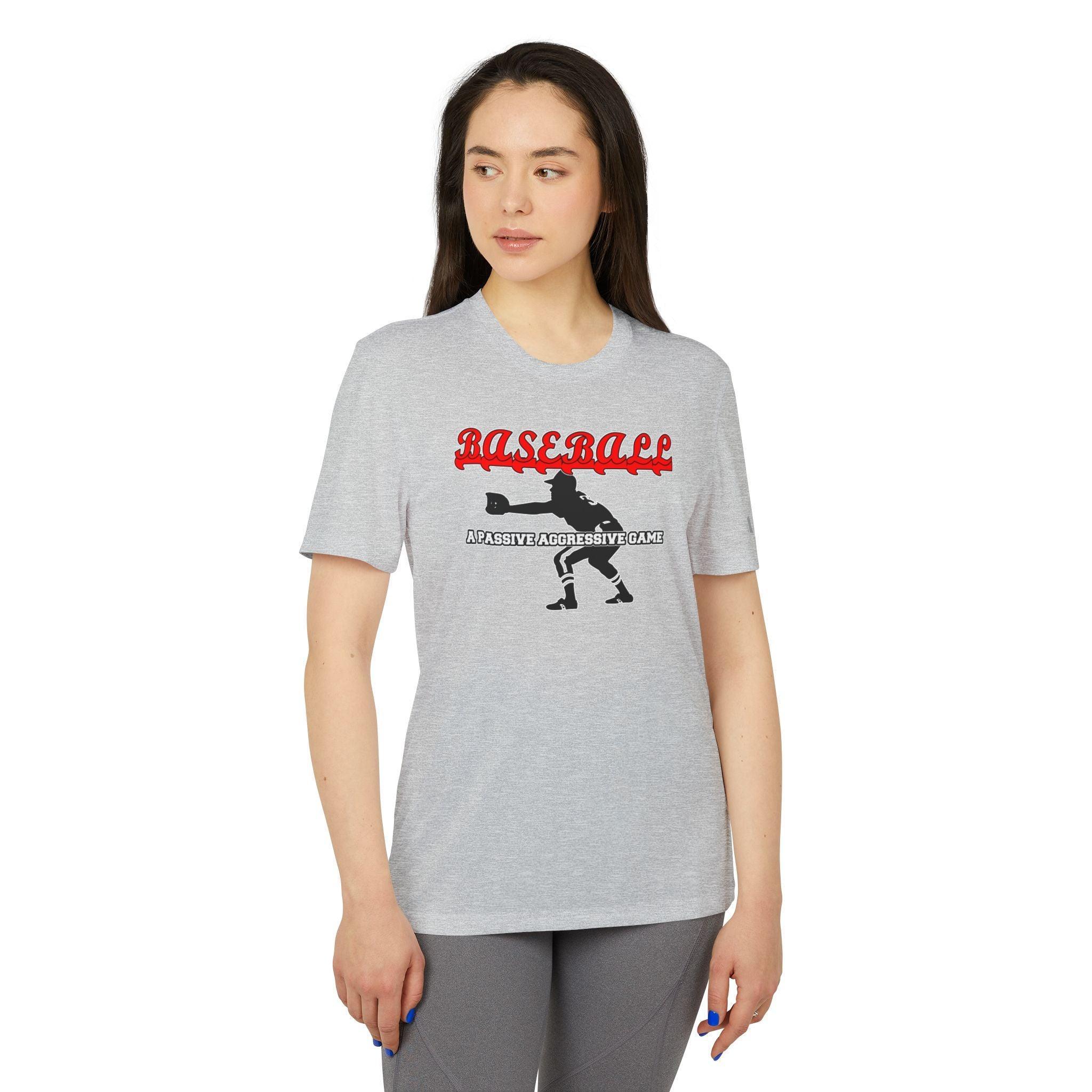 Baseball A passive aggressive game - adidas® Unisex Sport T-shirt - Witty Twisters Fashions