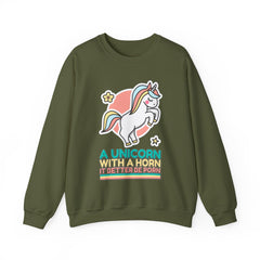 A unicorn with a horn it better be porn - Sweatshirt - Witty Twisters Fashions