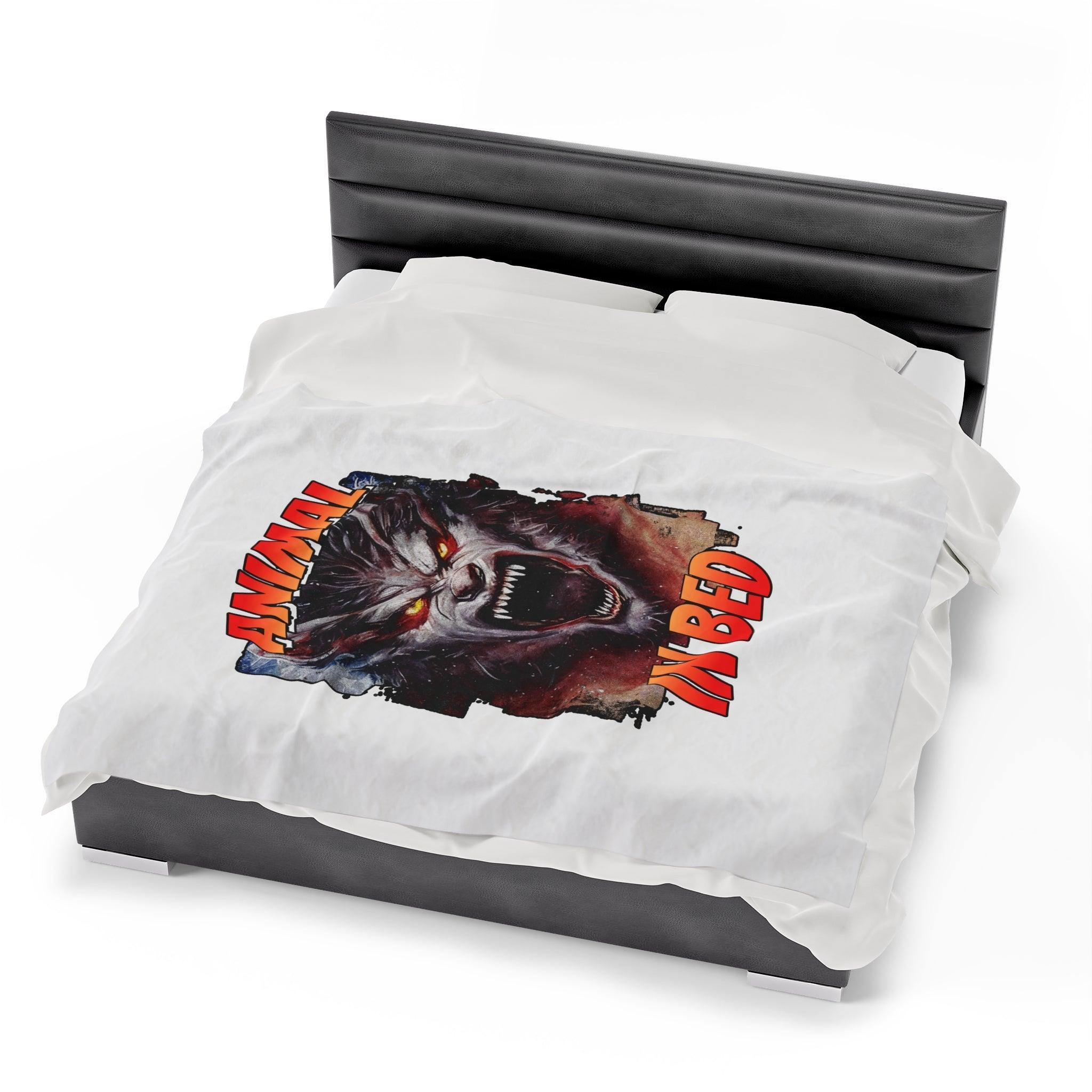 Animal In Bed - Velveteen Plush Blanket - Witty Twisters Fashions