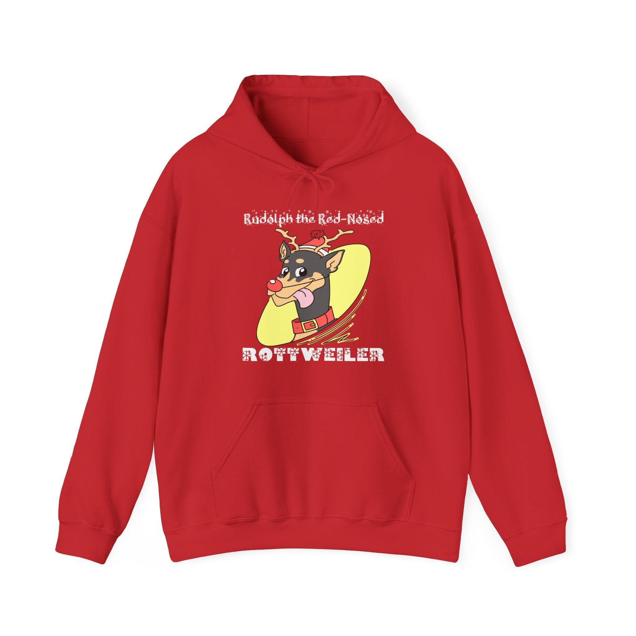 Rudolph The Red-Nosed Rottweiler - Hoodie - Witty Twisters Fashions
