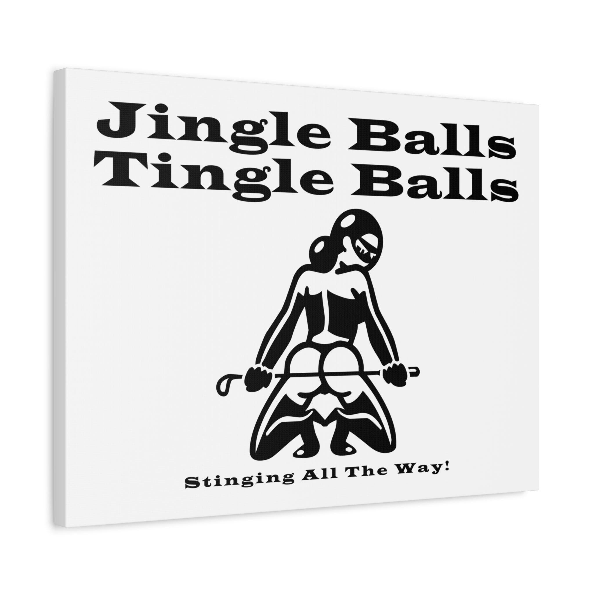 Jingle Balls ... Stinging All The Way - Stretched Matte Canvas - Witty Twisters Fashions