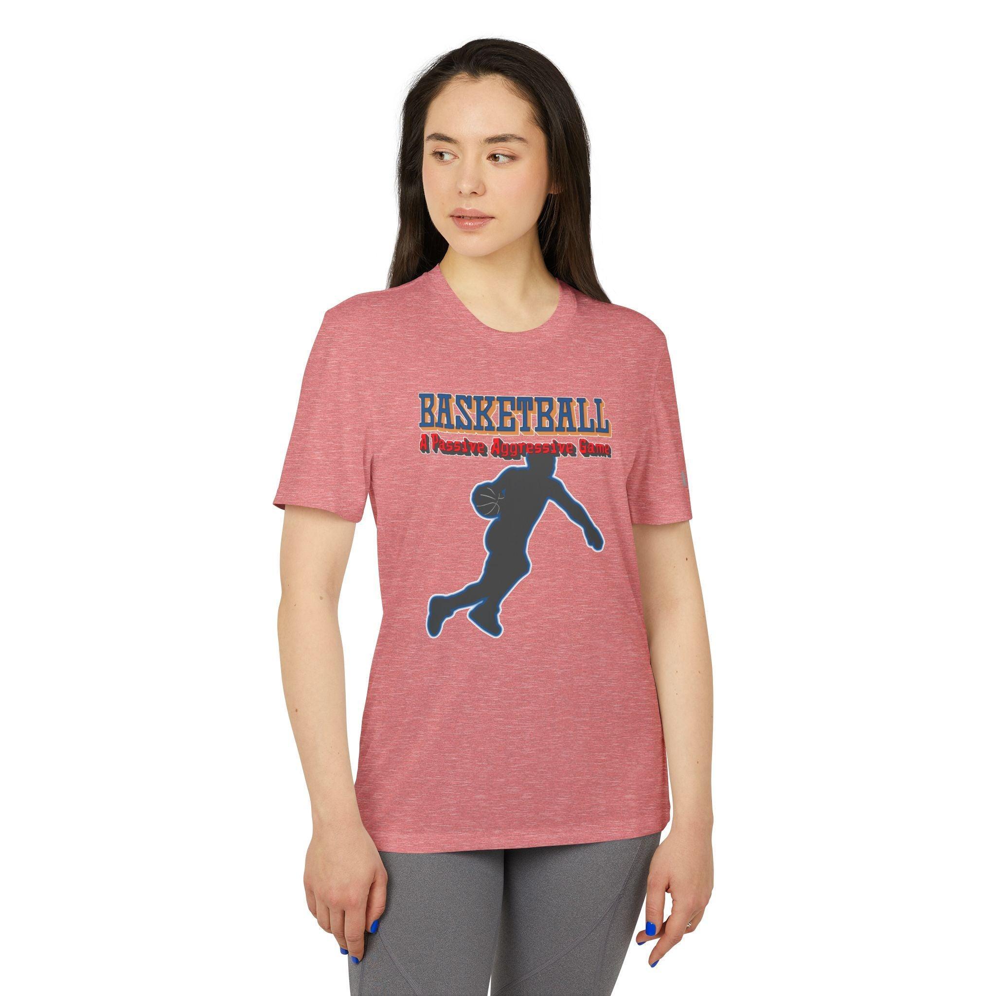 Basketball A Passive Aggressive Game - adidas® Unisex Sport T-shirt - Witty Twisters Fashions