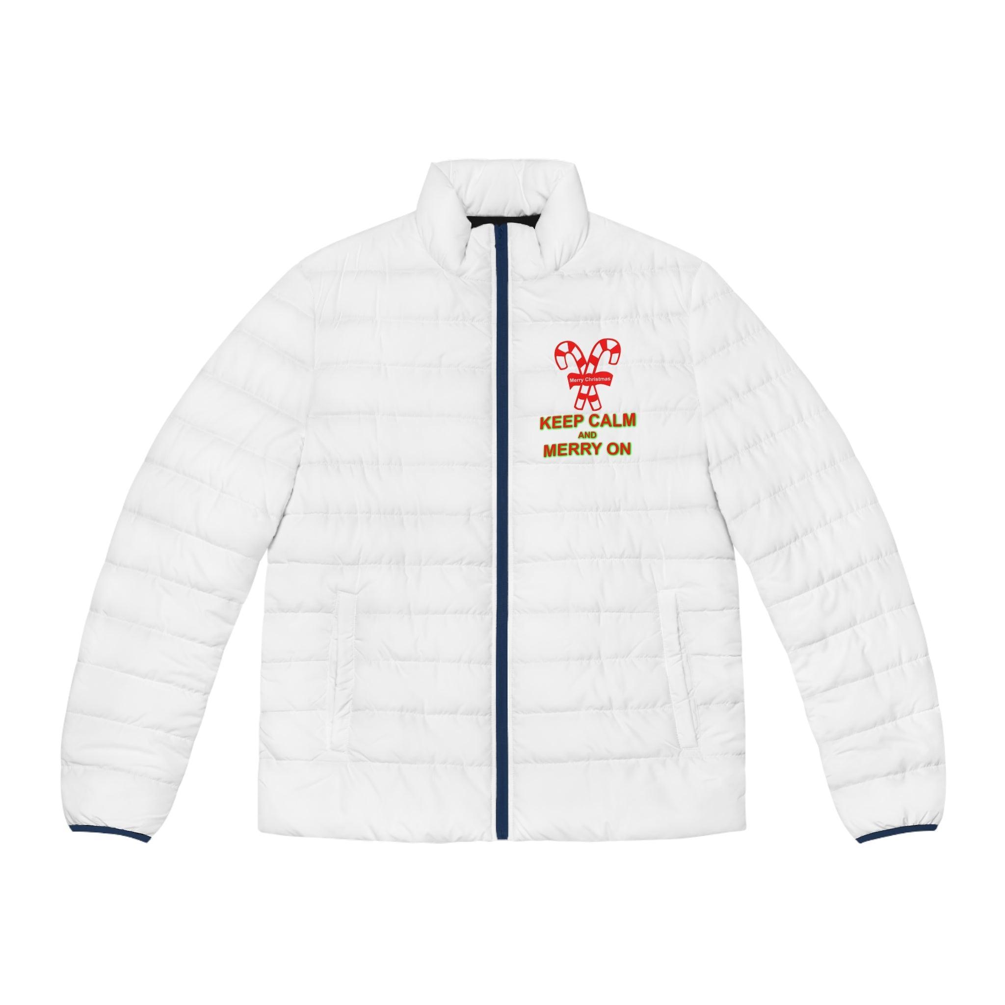 Keep Calm and Merry On - Men’s Puffer Jacket - Witty Twisters Fashions