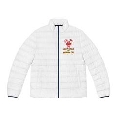 Keep Calm and Merry On - Men’s Puffer Jacket - Witty Twisters Fashions