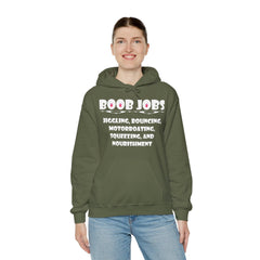 Boob Jobs Jiggling, Bouncing, Motorboating, Squeezing, and Nourishment - Hoodie - Witty Twisters Fashions