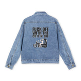 Fuck off with the cuttin' off - Men's Denim Jean Jacket - Witty Twisters Fashions