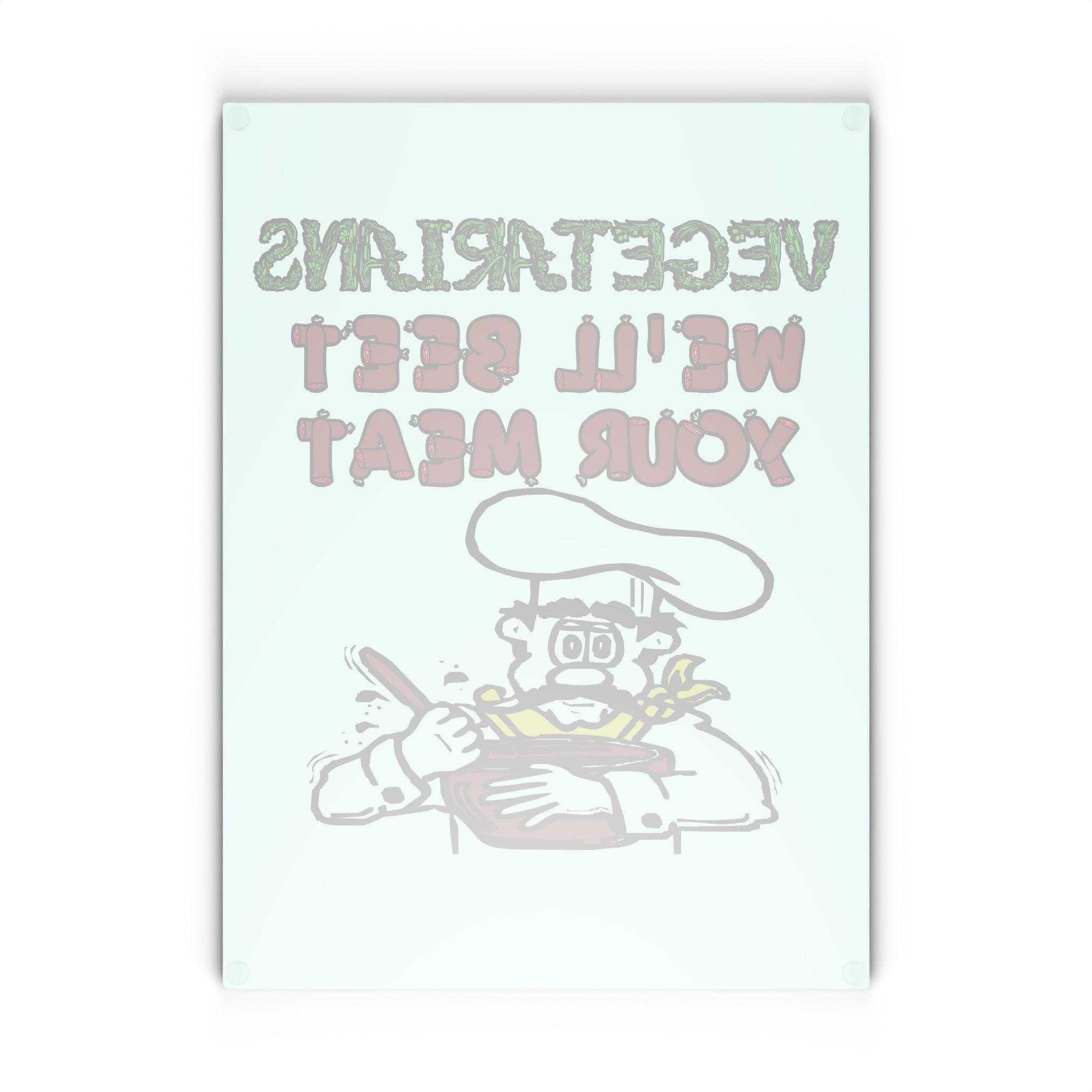 Vegetarians We'll Beet Your Meat - Glass Cutting Board - Witty Twisters Fashions
