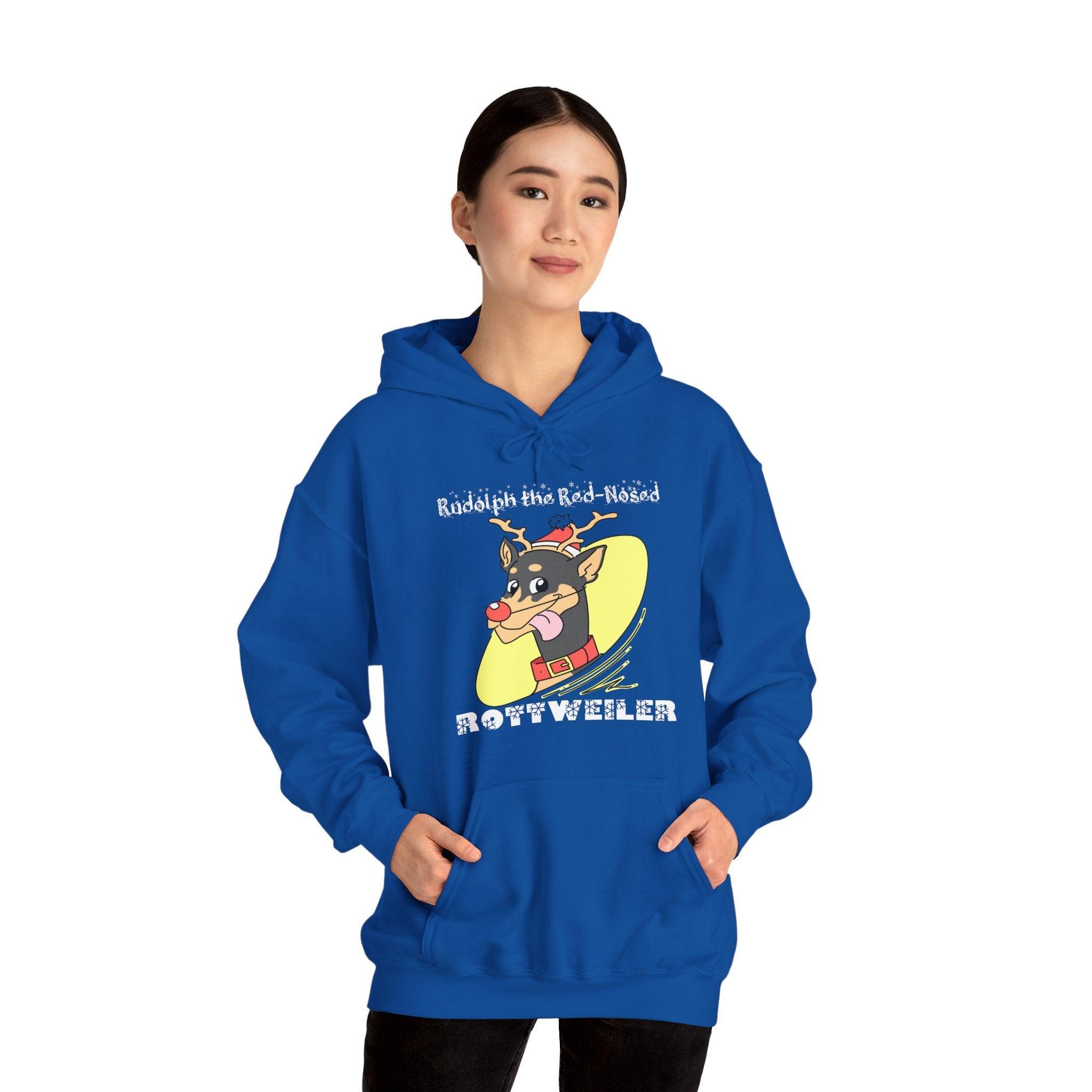 Rudolph The Red-Nosed Rottweiler - Hoodie - Witty Twisters Fashions