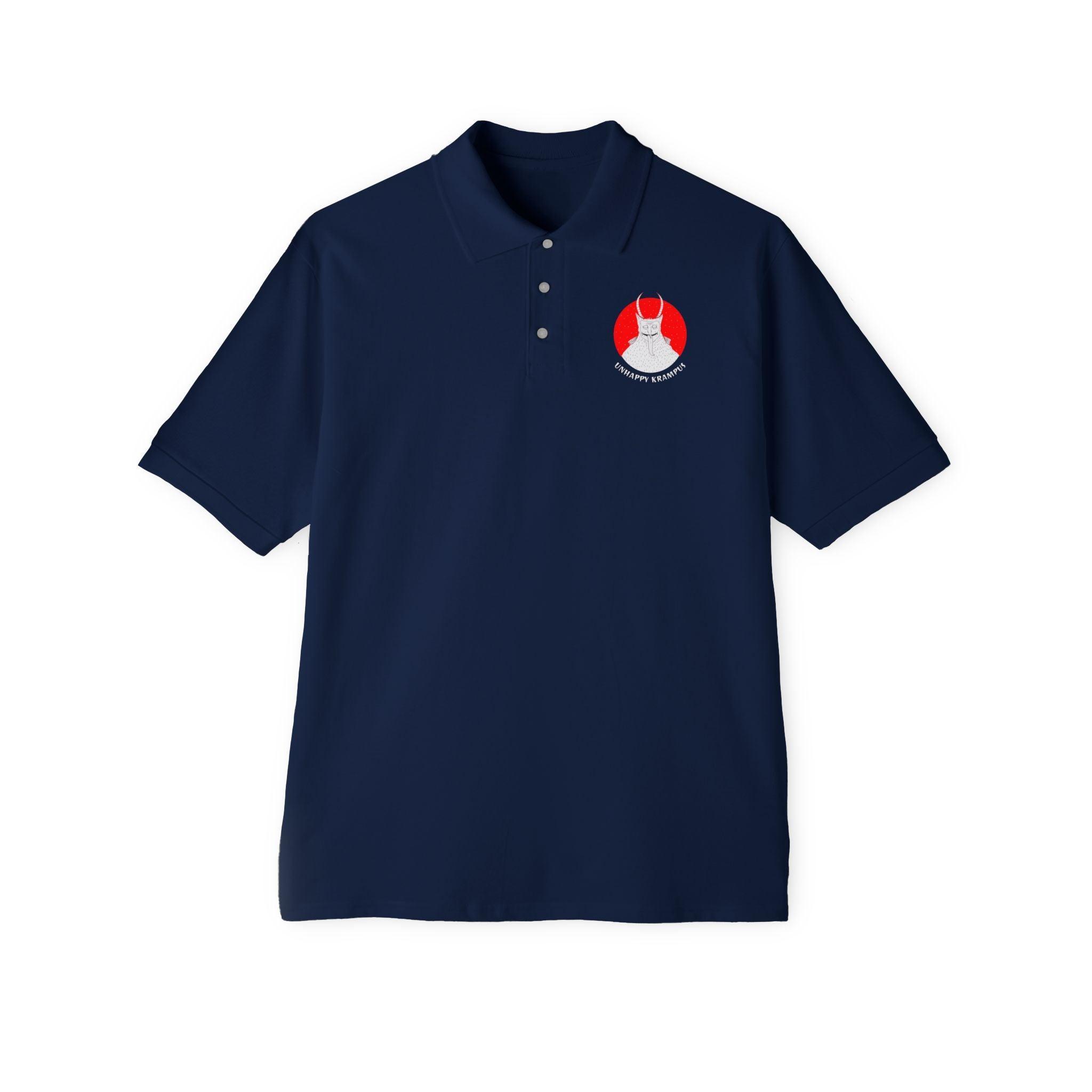 Unhappy Krampus - Men's Piqué Polo Shirt - Witty Twisters Fashions