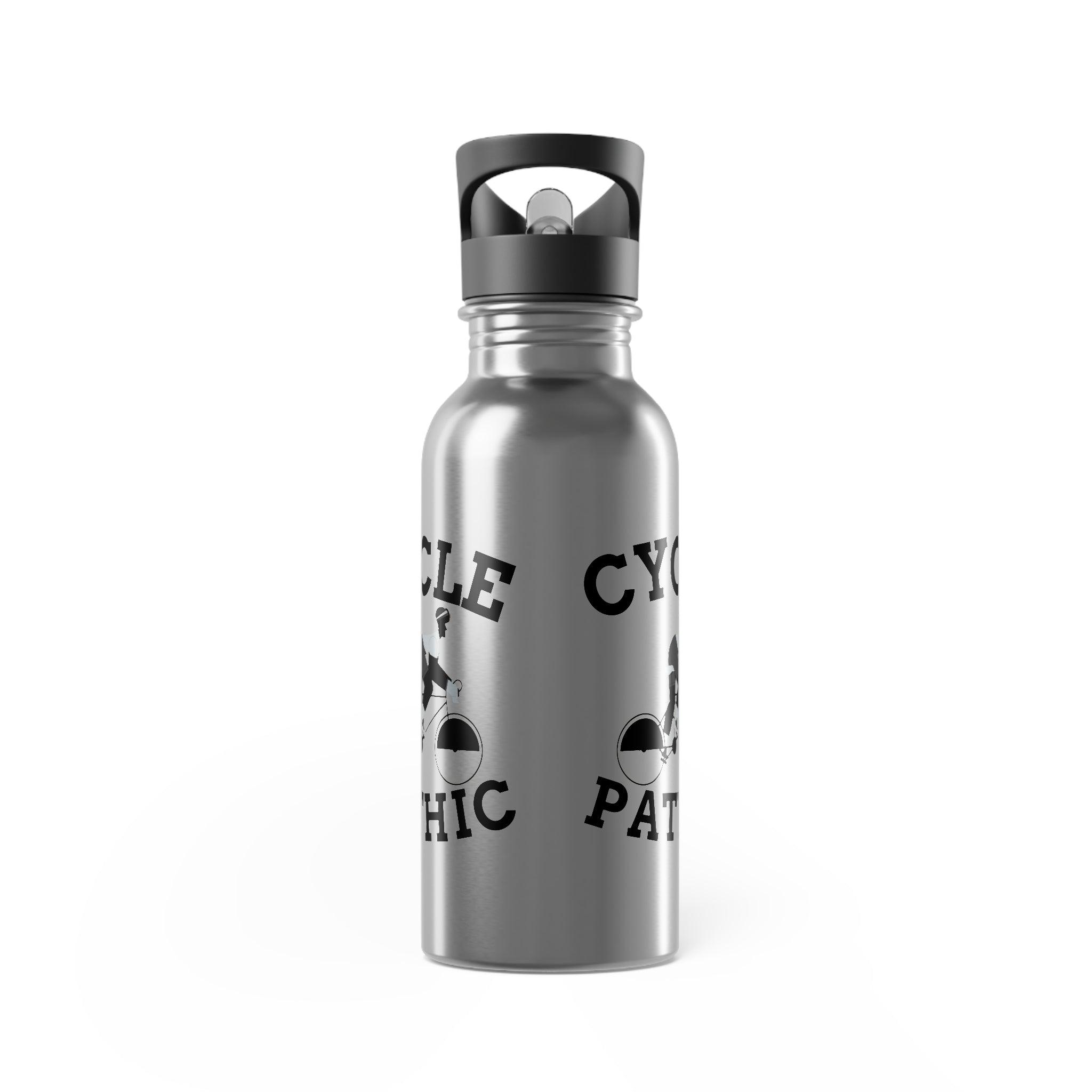 Cycle Pathic - Stainless Steel Water Bottle With Straw, 20oz - Witty Twisters Fashions