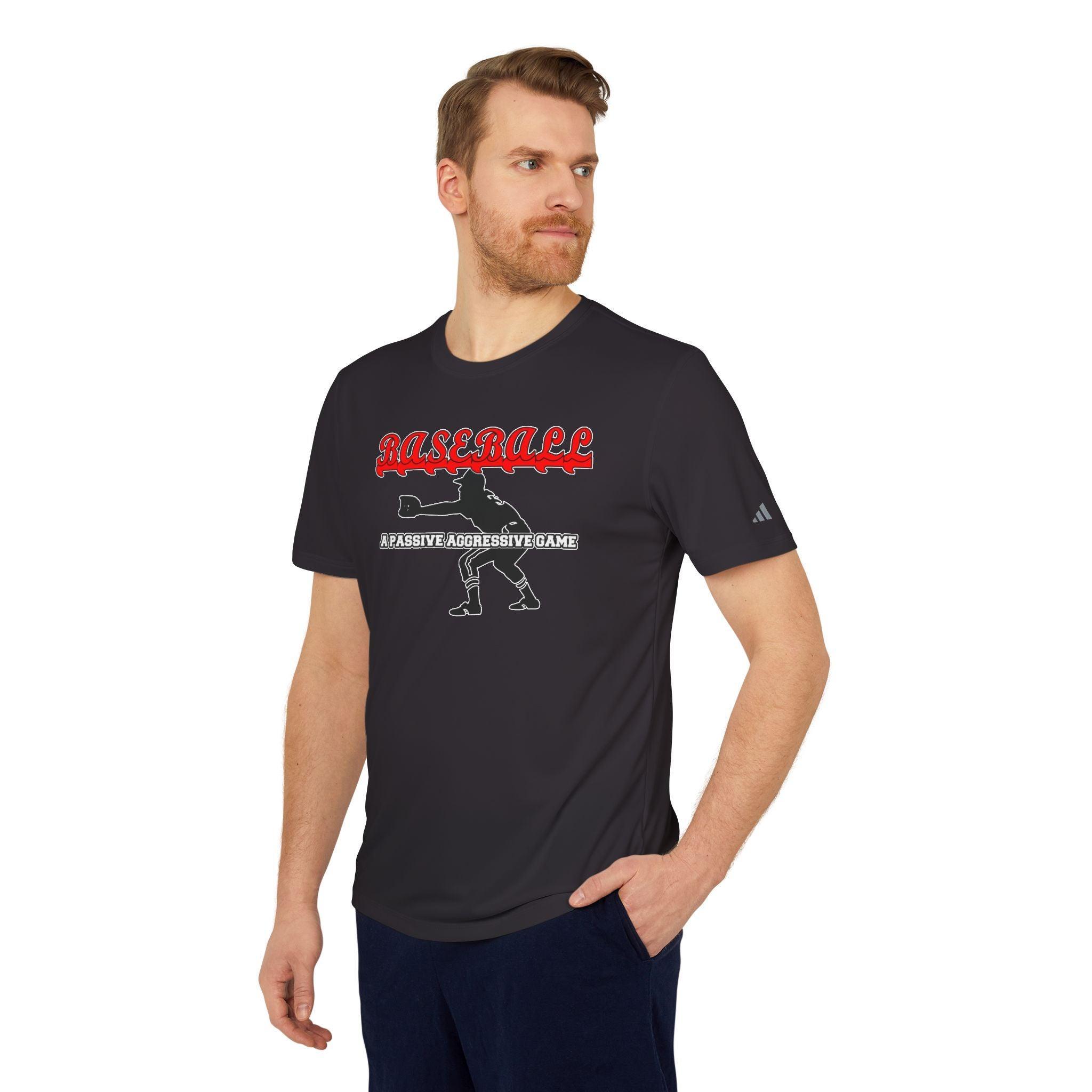 Baseball A passive aggressive game - adidas® Unisex Sport T-shirt - Witty Twisters Fashions