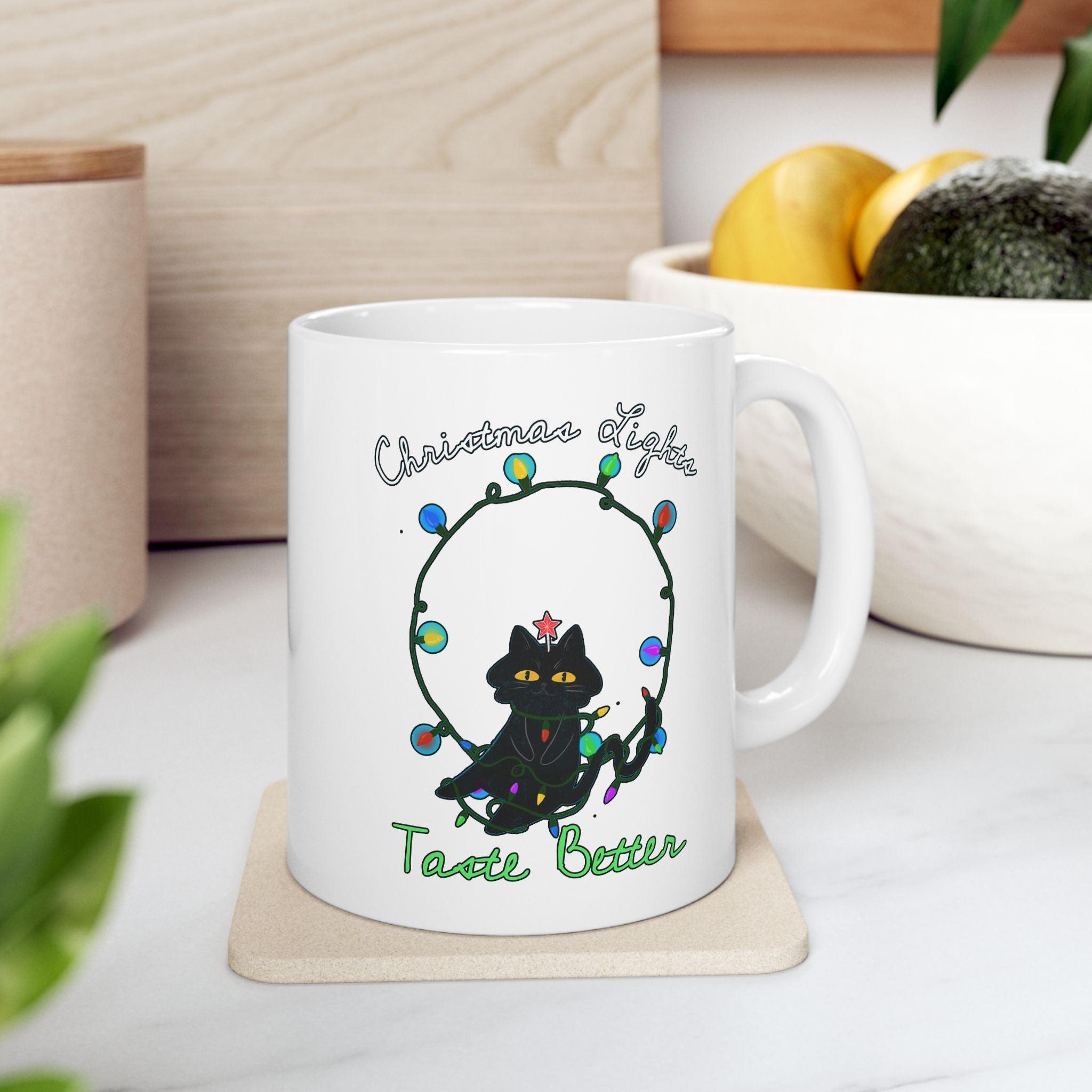 Christmas Lights Taste Better - Ceramic Coffee Mug 11oz, 15oz - Witty Twisters Fashions