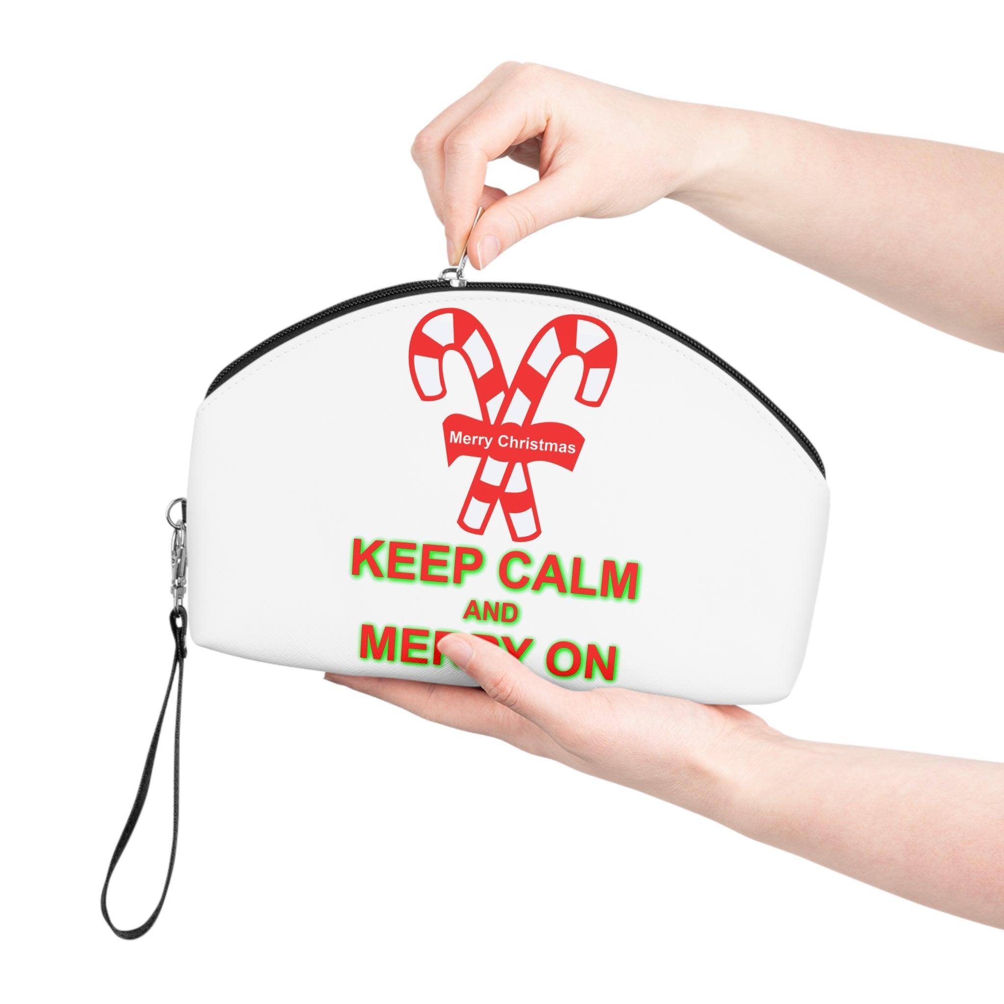 Keep Calm and Merry On - Women’s Makeup Bag or Purse - Witty Twisters Fashions