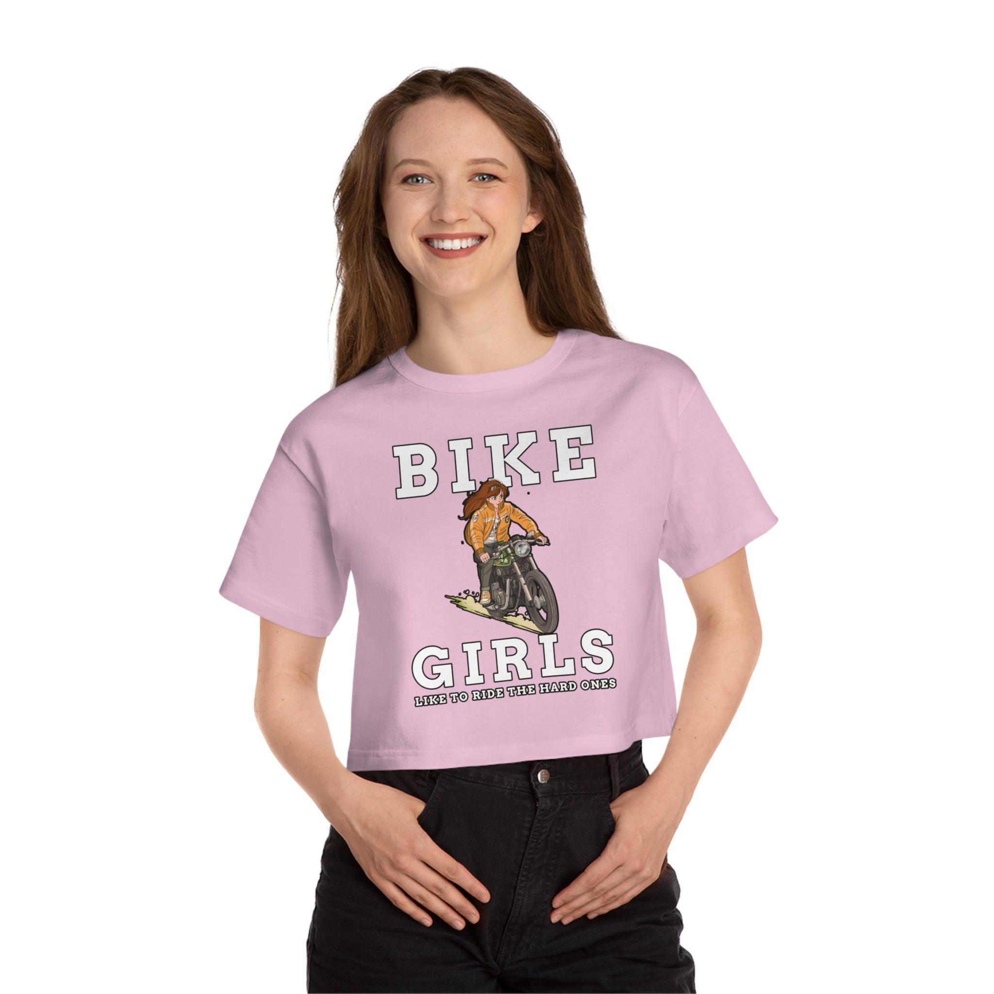 Bike Girls Like to ride the hard ones - Women's Champion Crop Top - Witty Twisters Fashions