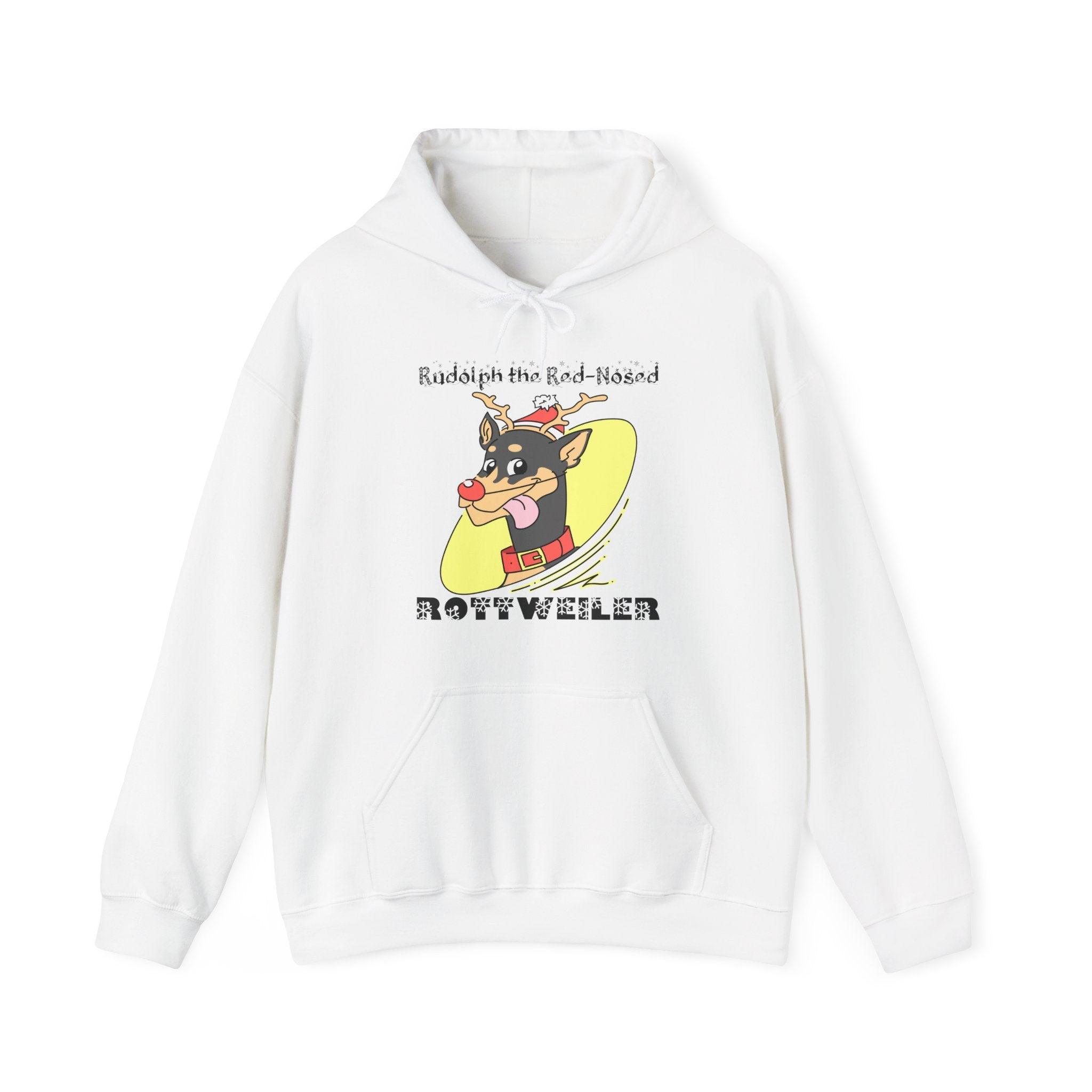Rudolph The Red-Nosed Rottweiler - Hoodie - Witty Twisters Fashions