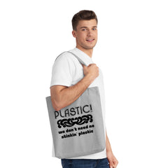 Plastic! We don't need no stinkin' plastic - Woven Tote Bag - Witty Twisters Fashions