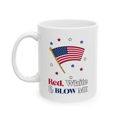 Red, white and blow me - Ceramic Coffee Mug 11oz, 15oz - Witty Twisters Fashions