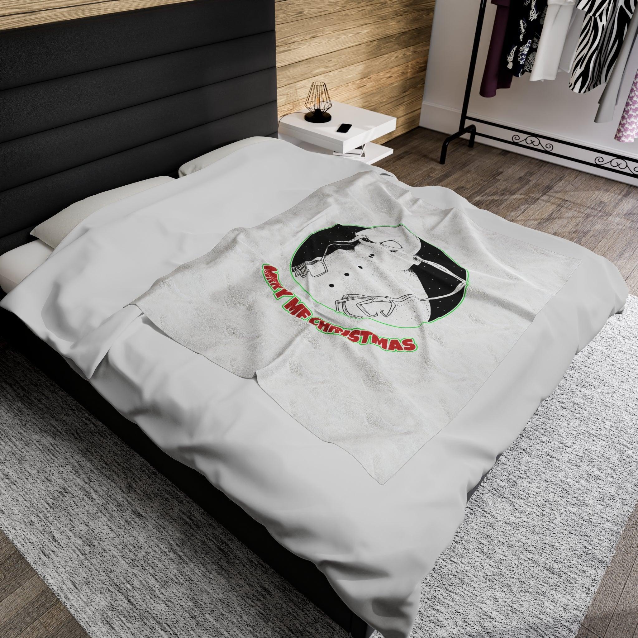 Merry MF Christmas - Velveteen Plush Blanket - Witty Twisters Fashions