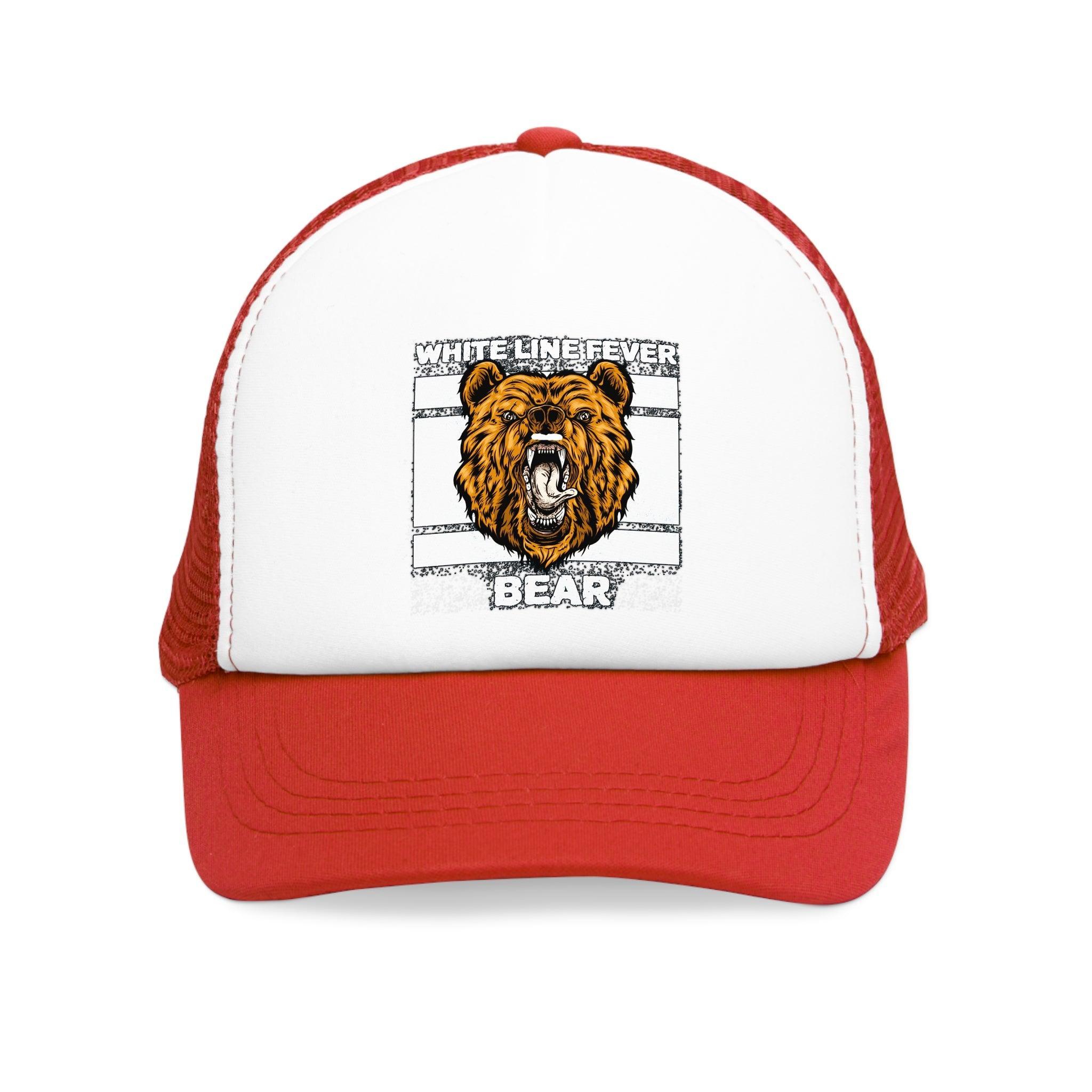 White Line Fever Bear - Mesh Trucker Hat - Witty Twisters Fashions