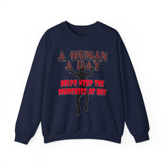 A Human A Day Helps Keep The Munchies at Bay - Sweatshirt - Witty Twisters Fashions