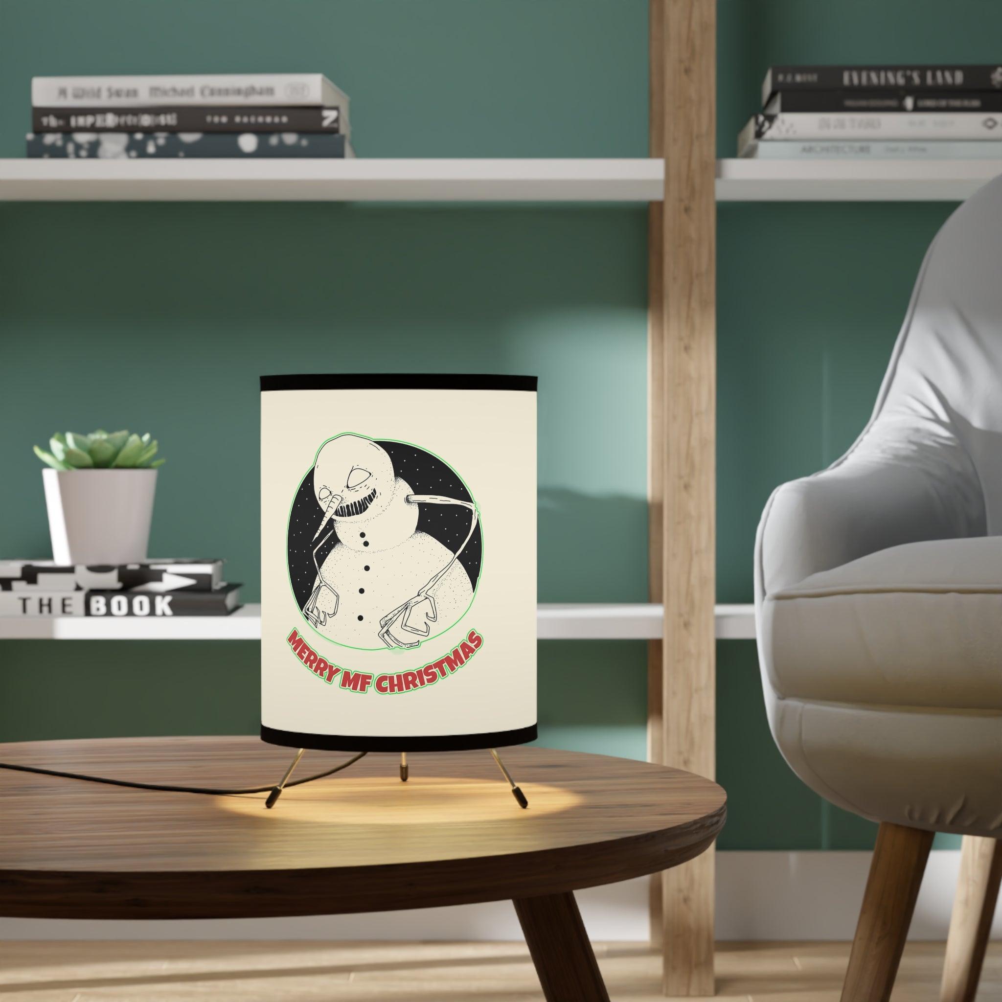 Merry MF Christmas - Retro Tripod Lamp - Witty Twisters Fashions