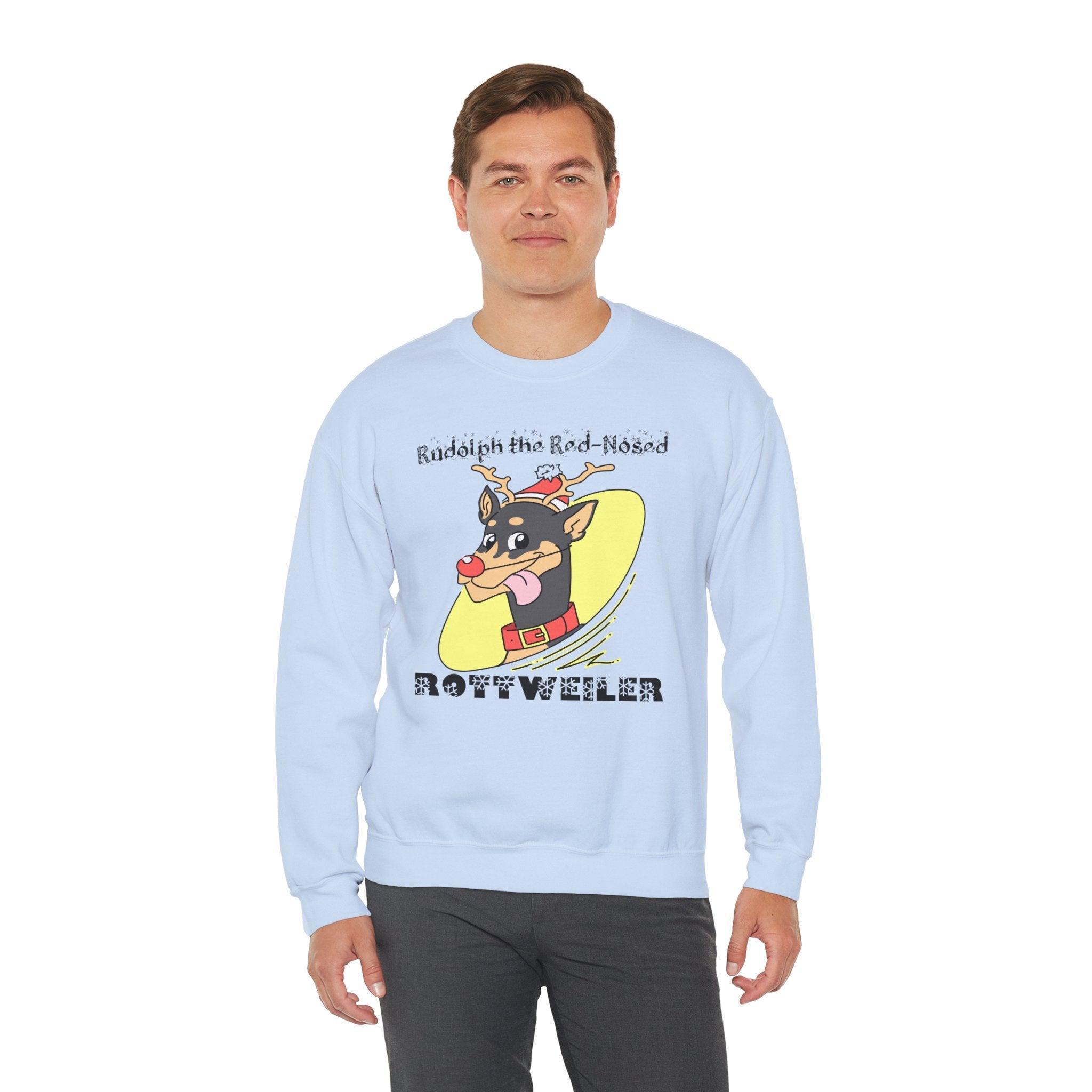 Rudolph The Red-Nosed Rottweiler - Sweatshirt - Witty Twisters Fashions