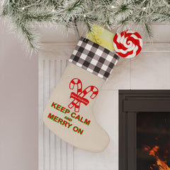 Keep Calm and Merry On - Christmas Stocking - Witty Twisters Fashions