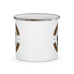 Death before decaf - Enamel Camping Coffee Cup - Witty Twisters Fashions