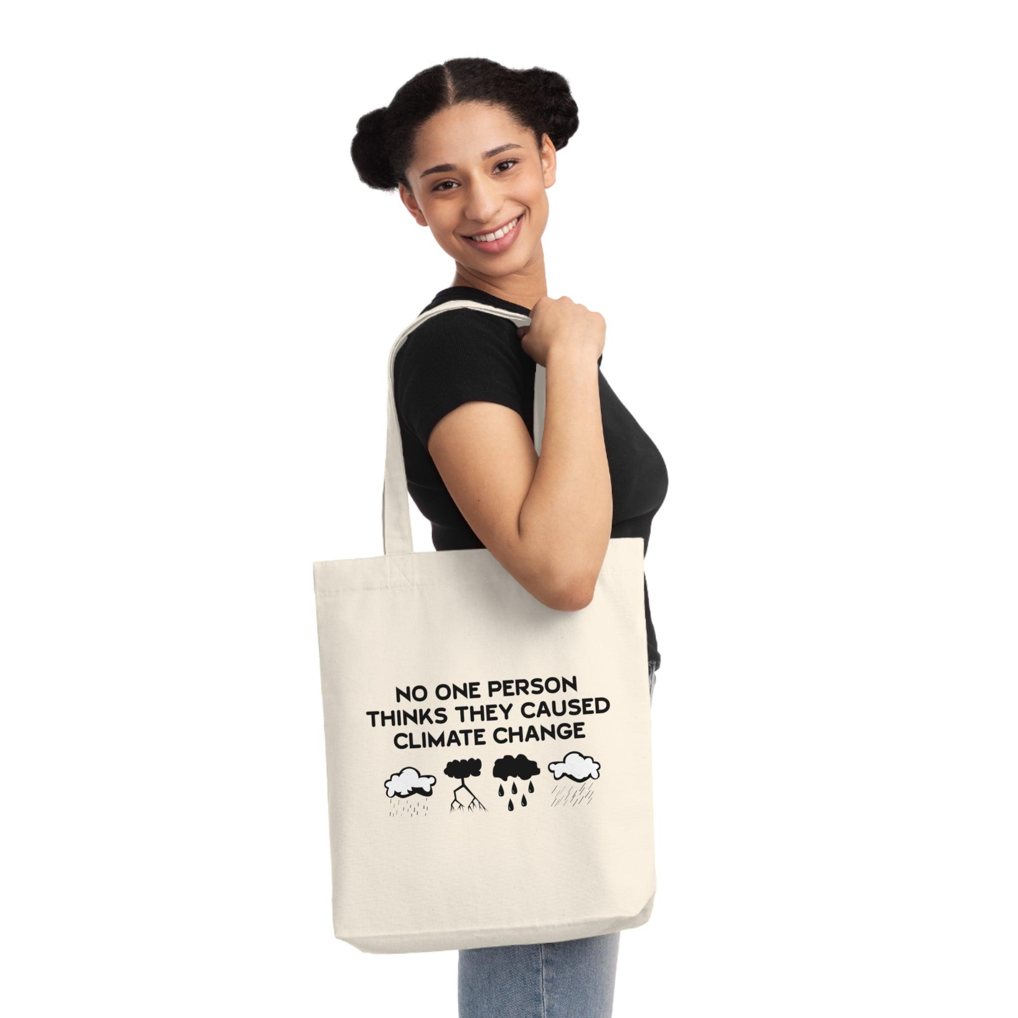 No One Person Thinks They Caused Climate Change - Woven Tote Bag - Witty Twisters Fashions