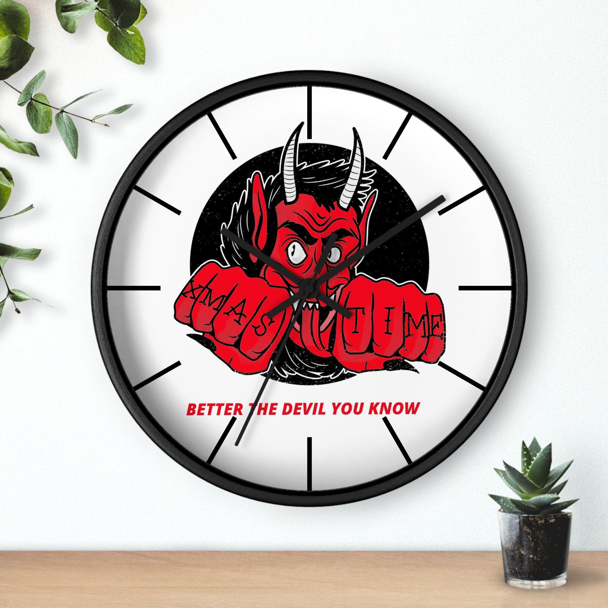 Better the devil you know Xmas time - Wall Clock - Witty Twisters Fashions