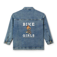Bike Girls Like to ride the hard ones - Women's Denim Jean Jacket - Witty Twisters Fashions