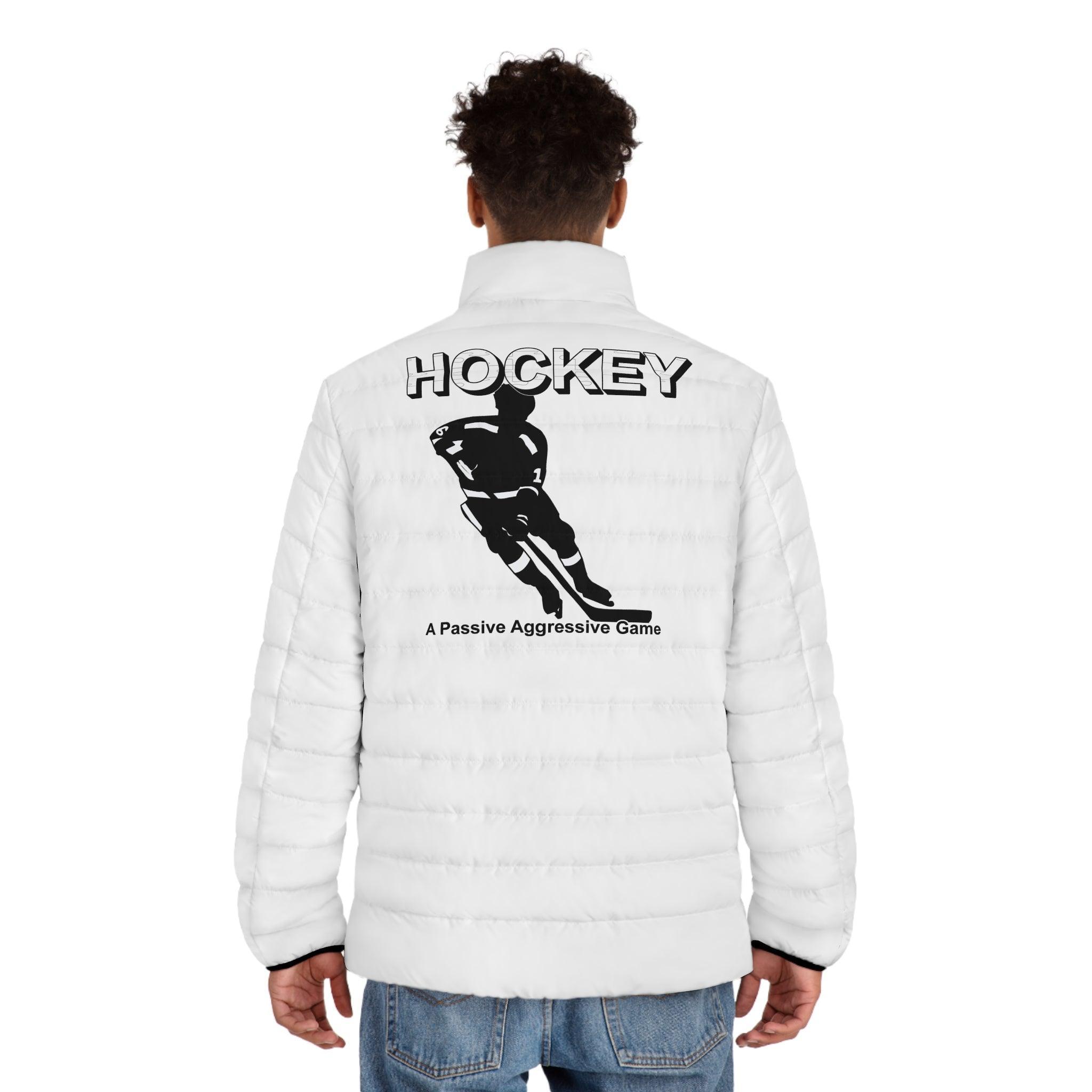 Hockey A Passive Aggressive Game - Men's Puffer Jacket - Witty Twisters Fashions