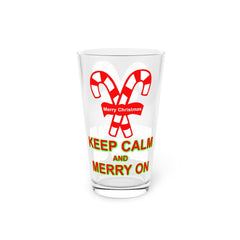 Keep Calm and Merry On - 16oz Pint Glass - Witty Twisters Fashions