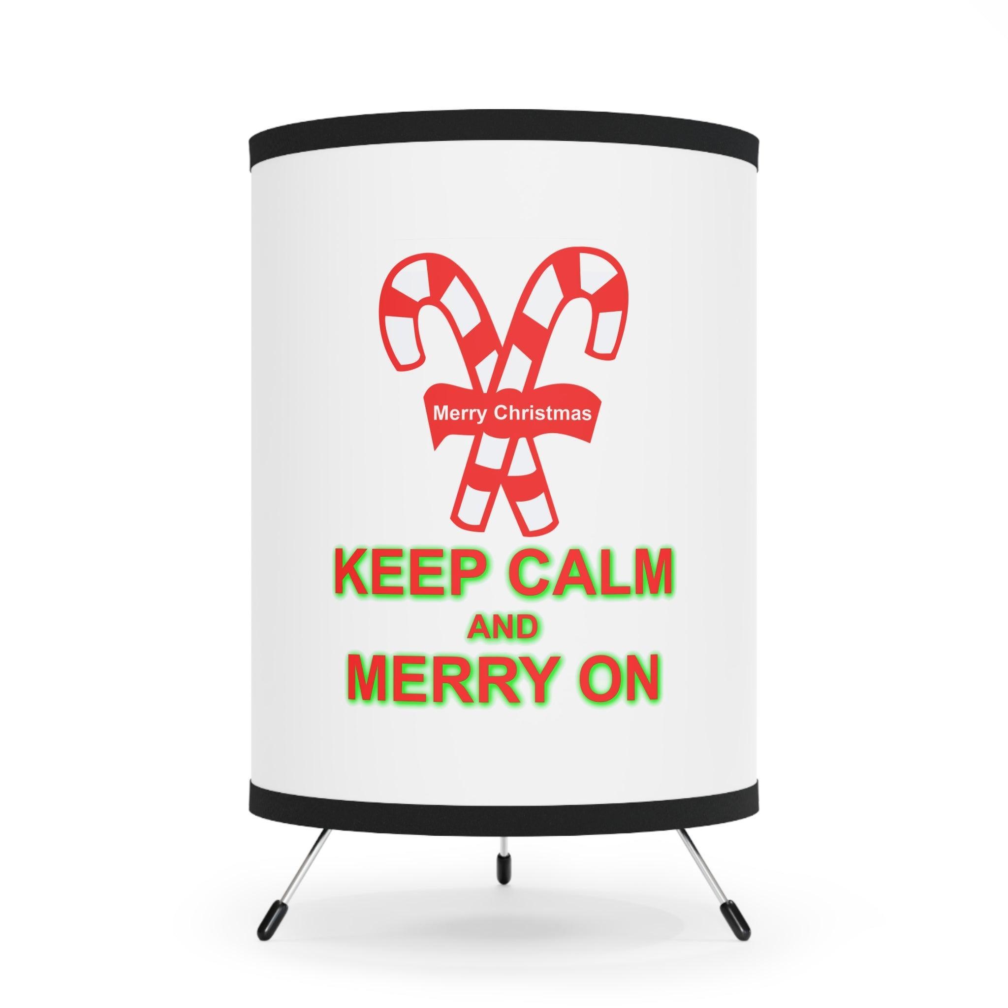 Keep Calm and Merry On - Retro Tripod Lamp - Witty Twisters Fashions