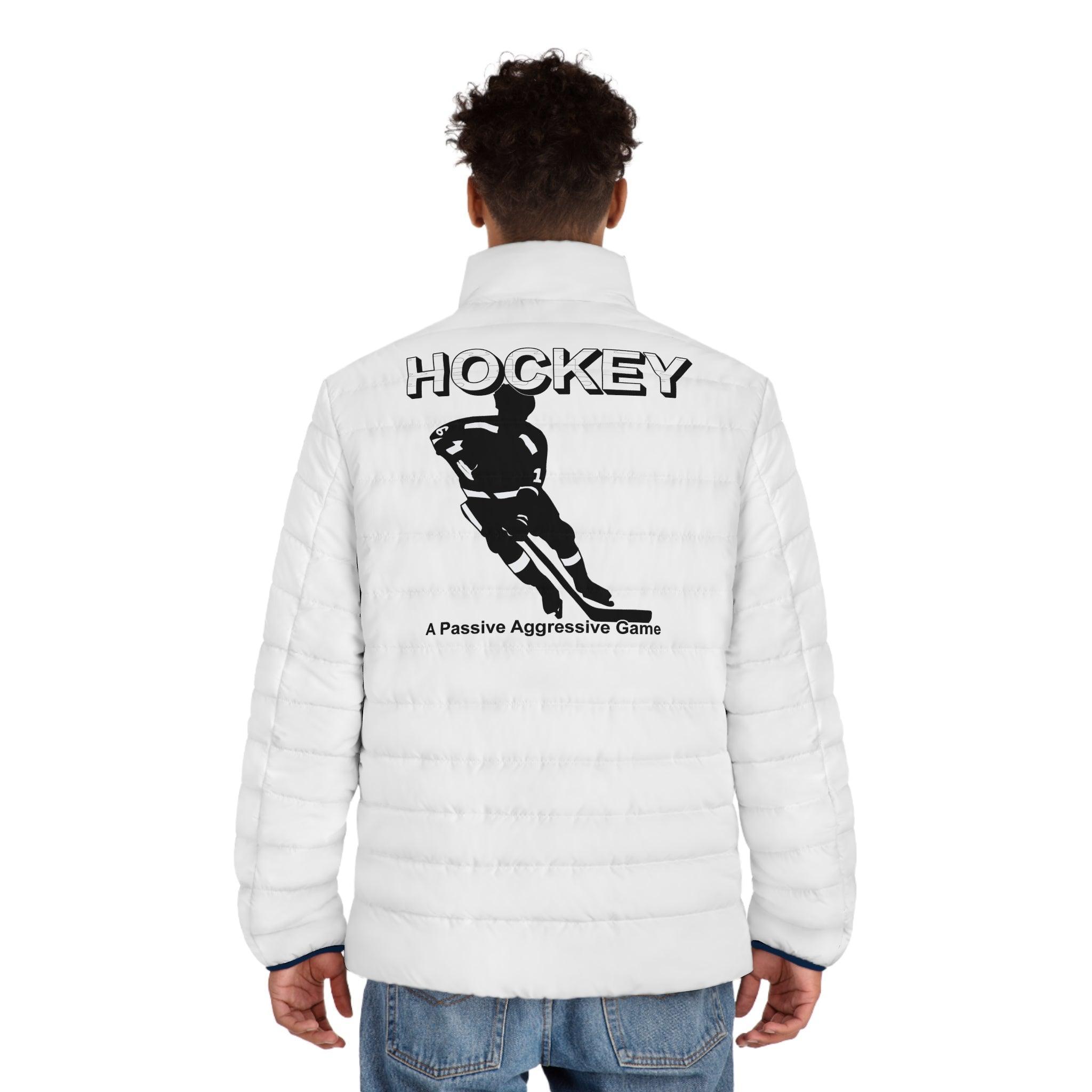 Hockey A Passive Aggressive Game - Men's Puffer Jacket - Witty Twisters Fashions
