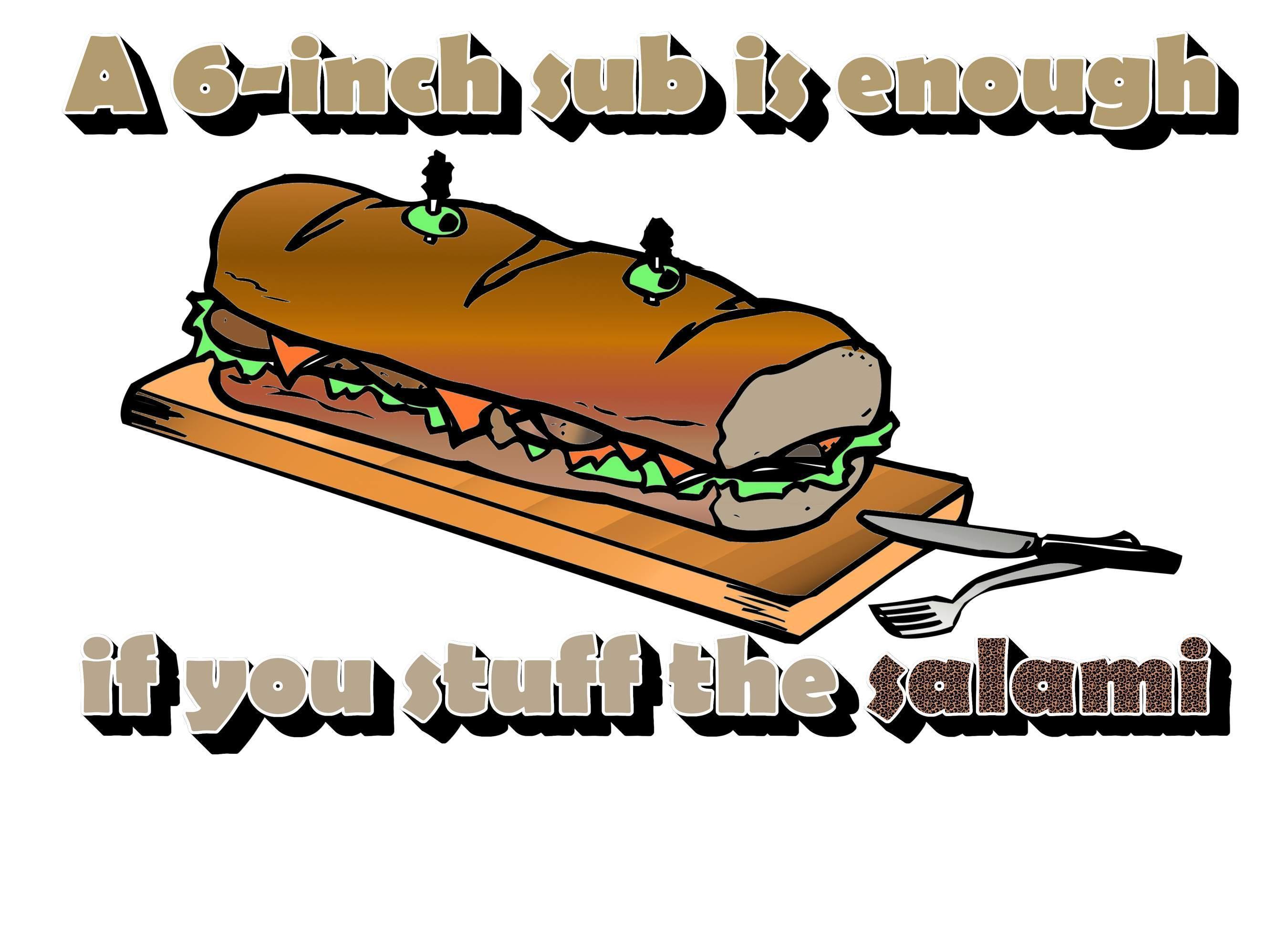 A 6-inch sub is enough if you stuff the salami - Glass Cutting Board - Witty Twisters Fashions