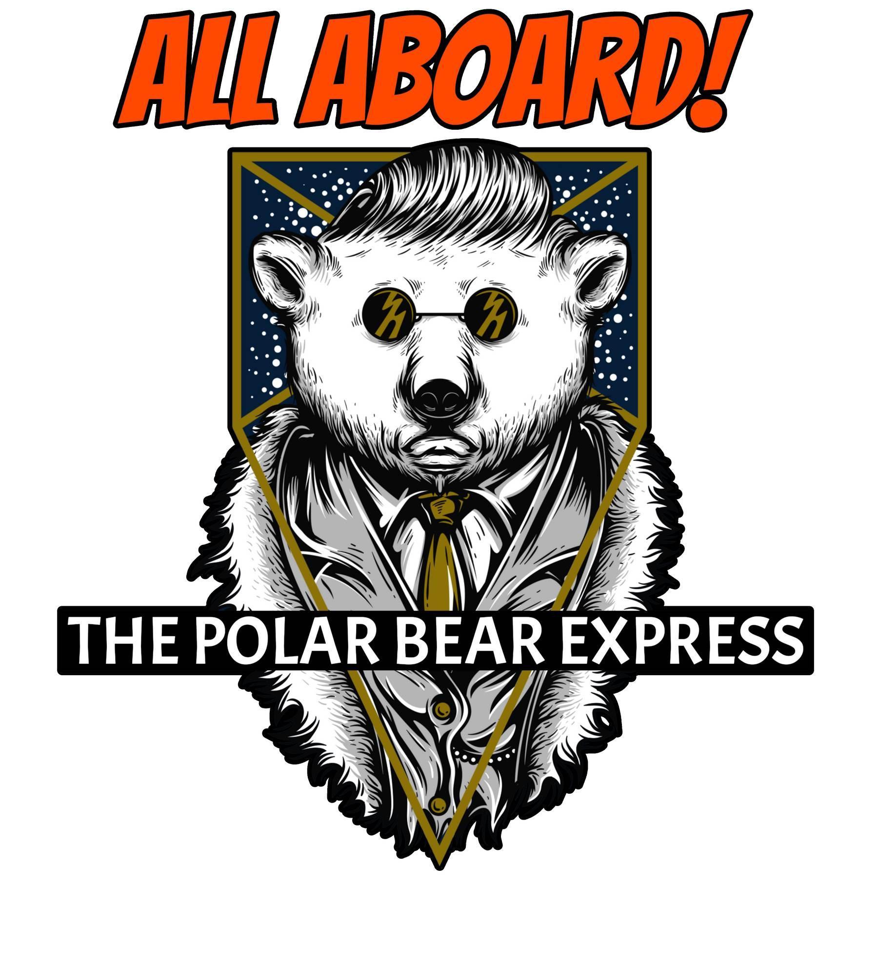 All Aboard! The Polar Bear Express - Men's Puffer Jacket - Witty Twisters Fashions
