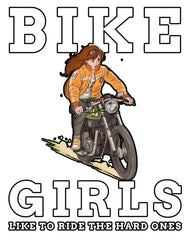Bike Girls Like to ride the hard ones - Women's Denim Jean Jacket - Witty Twisters Fashions