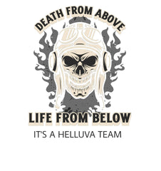 Death From Above Life From Below It's a helluva team - Men's Bomber Jacket - Witty Twisters Fashions