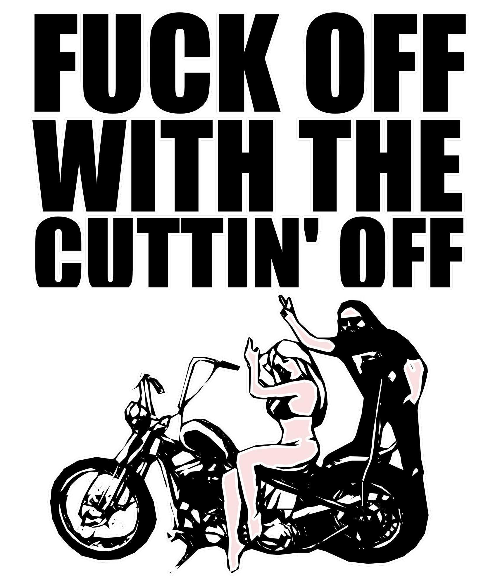 Fuck off with the cuttin' off - Men's Denim Jean Jacket - Witty Twisters Fashions