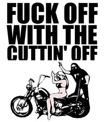 Fuck off with the cuttin' off - Men's Denim Jean Jacket - Witty Twisters Fashions